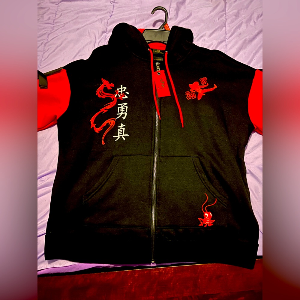 Hot Topic Mulan Patchwork Zip Up Hoodie